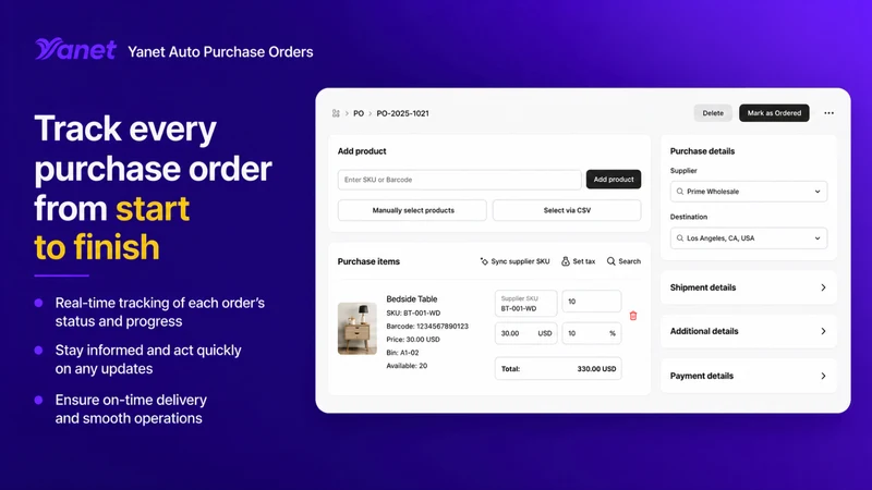 Yanet Auto Purchase Orders
