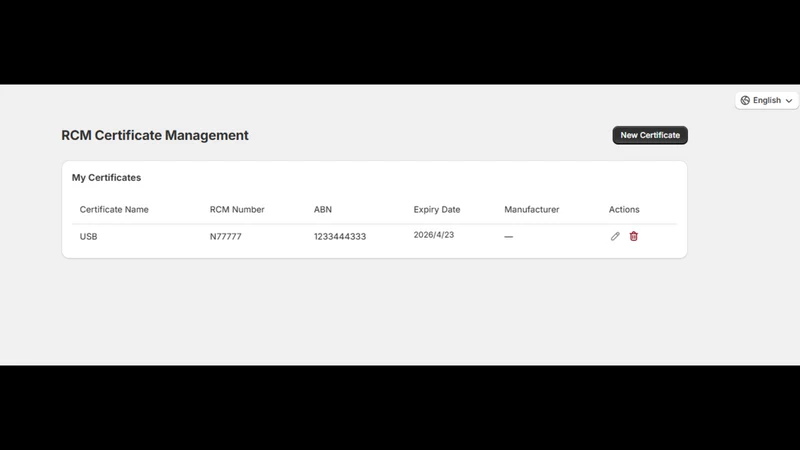 RCM Compliance Label Generator