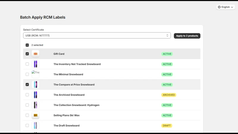 RCM Compliance Label Generator