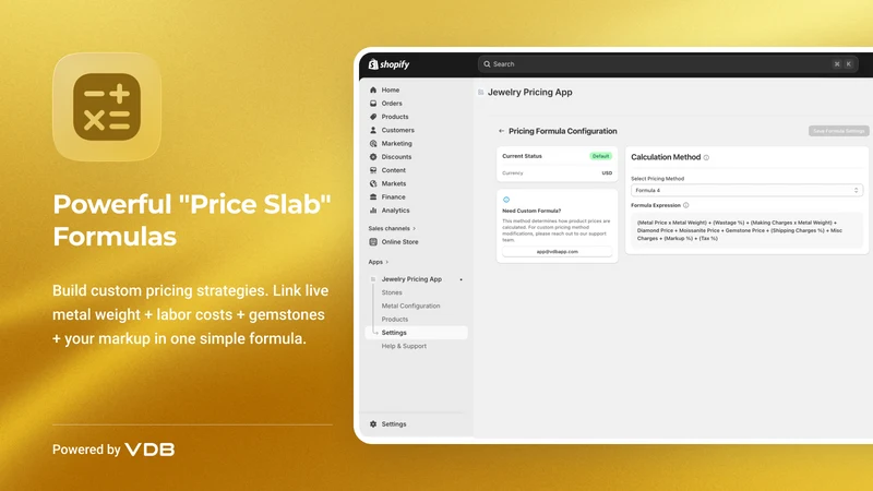 VDB Jewelry Pricing App