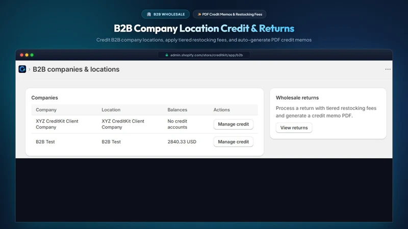 CreditKit: Store Credit & B2B
