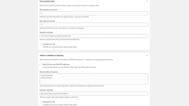 Order Gate: Checkout Rules