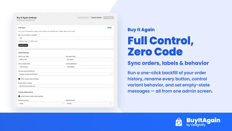 Buy It Again: Easy Reorder