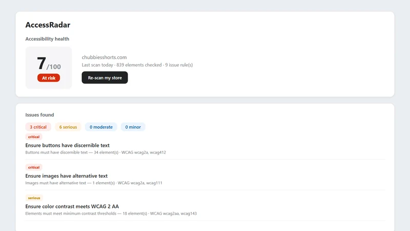 AccessRadar: ADA & WCAG Audit