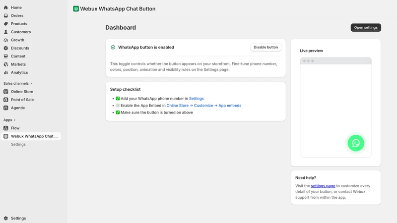 WhatsApp Chat Button By WebUx