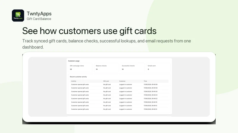 TwntyApps Gift Card Balance