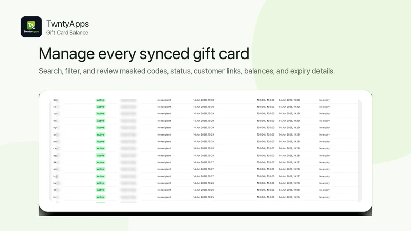 TwntyApps Gift Card Balance