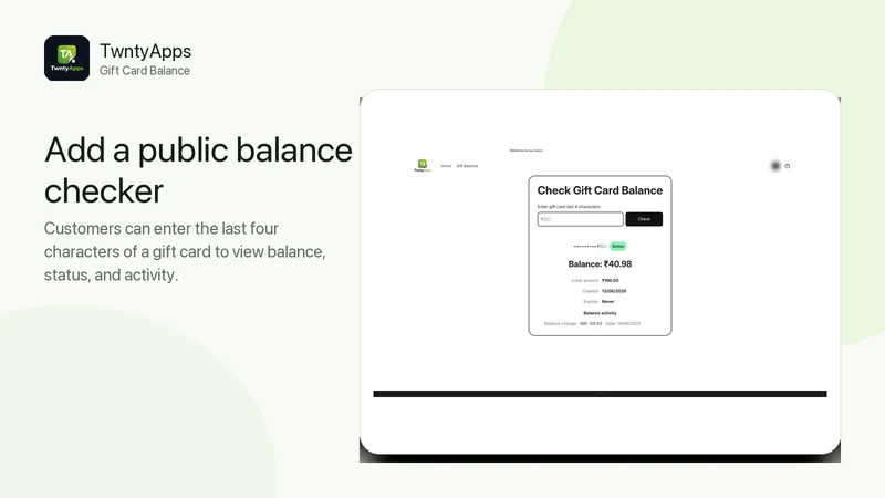 TwntyApps Gift Card Balance