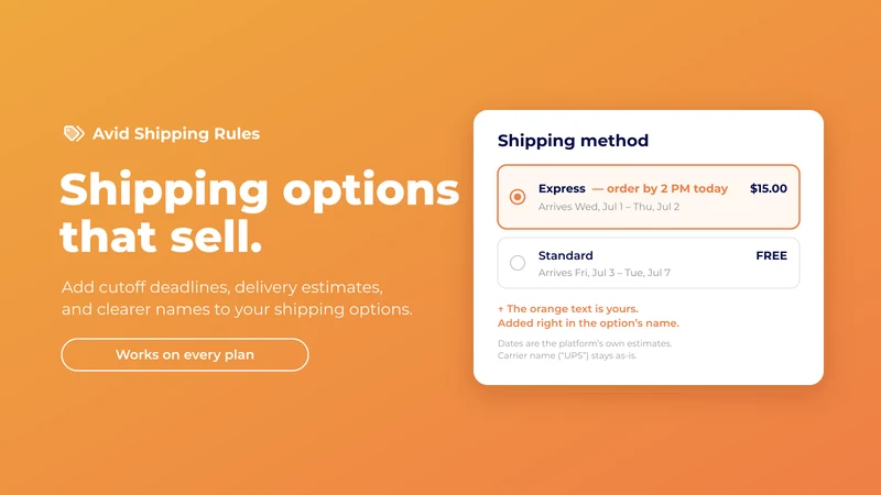 Avid Shipping Rules