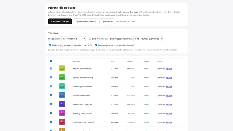 Private File Reducer