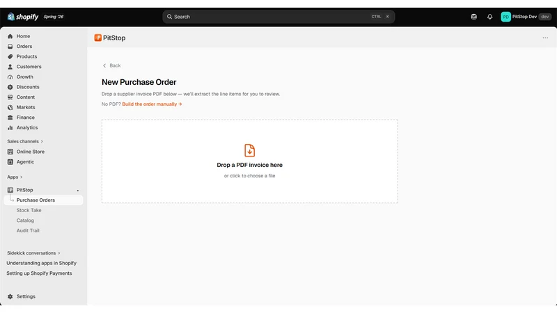 PitStop — Invoice to Inventory