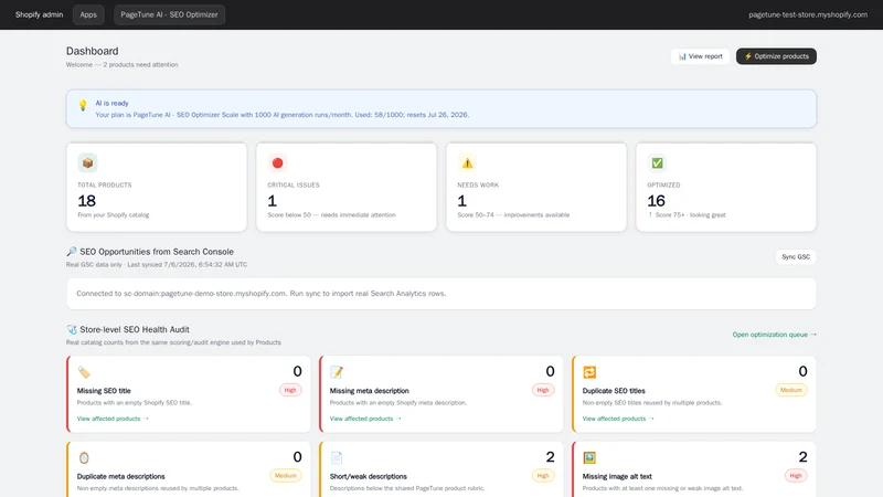 PageTune AI ‑ SEO Optimizer