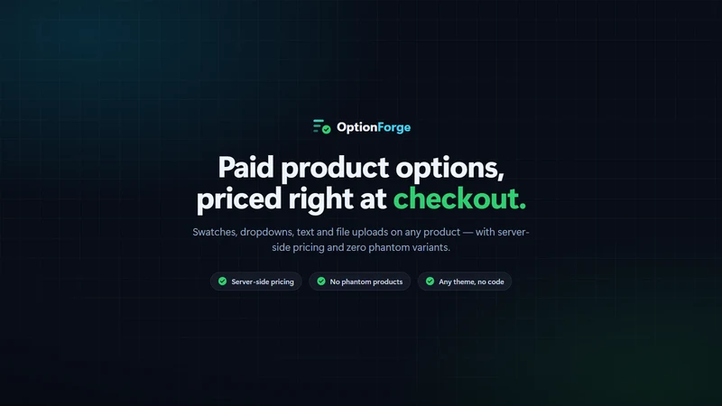 OptionForge Product Options