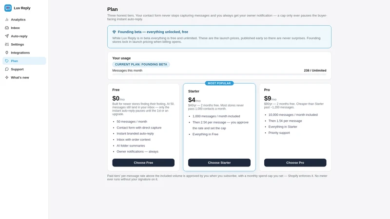 Luv Contact Form & Reply