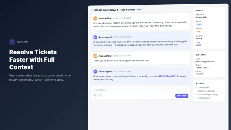 DeskLeap: Helpdesk & Live Chat