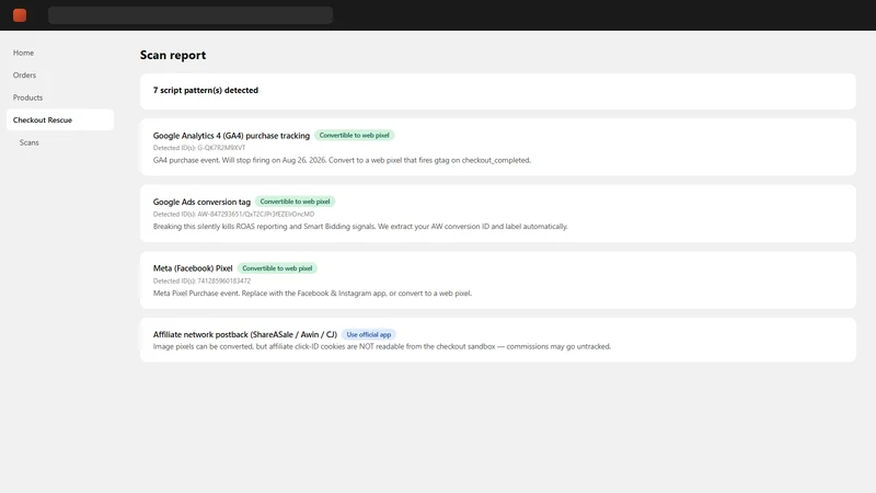 Checkout Rescue: Script Fix