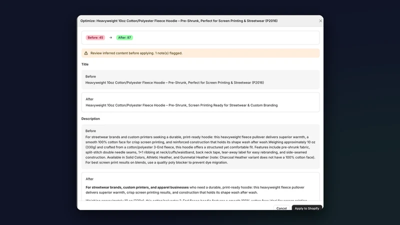 AI Catalog Optimizer