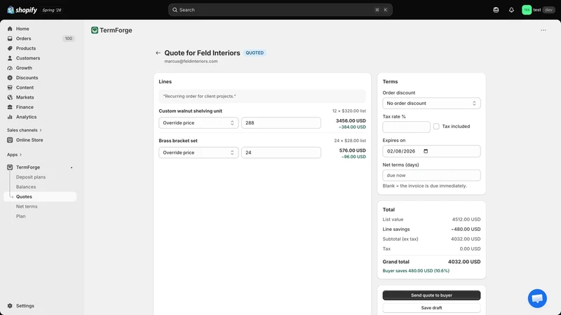 TermForge: Deposits & Terms