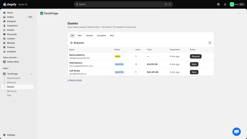 TermForge: Deposits & Terms