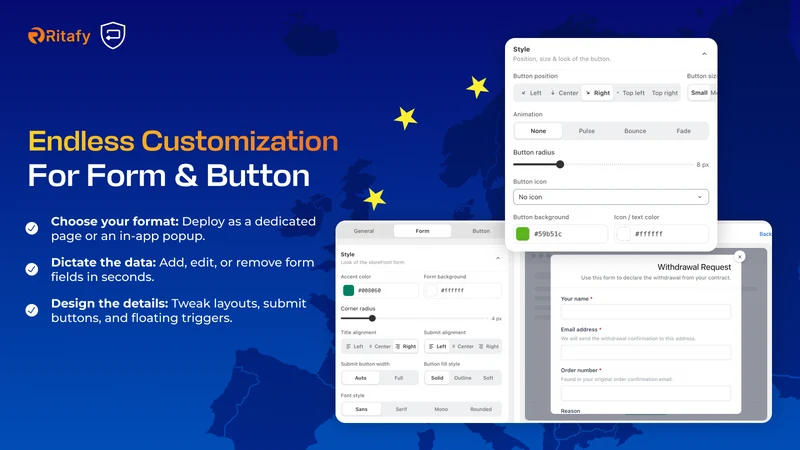 EU Withdrawal Button & Form RF