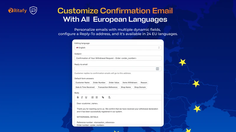 EU Withdrawal Button & Form RF