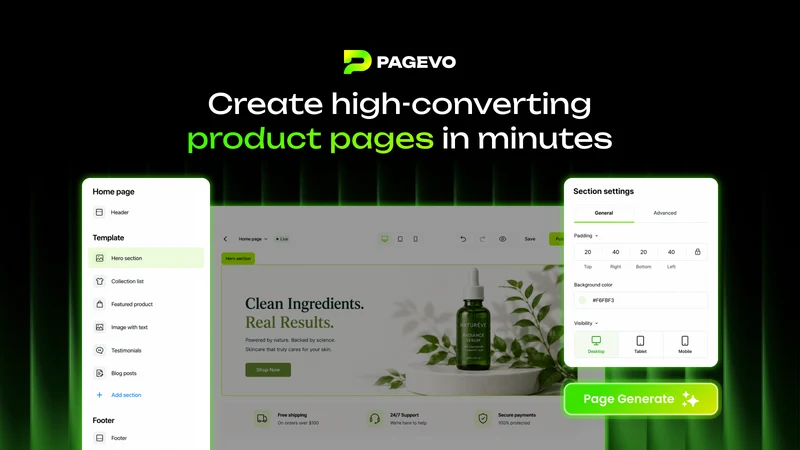 Pagevo AI Product Page Builder