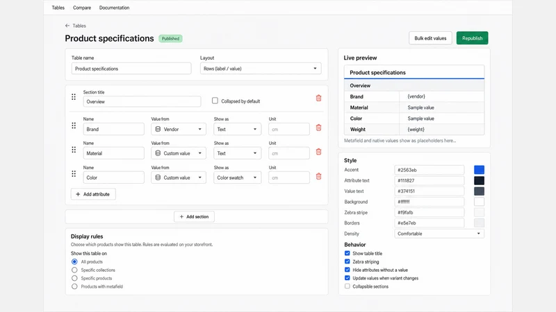 Specification Compare Studio