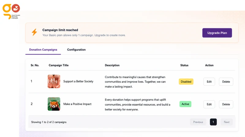 Smart Donate Recurring/Receipt