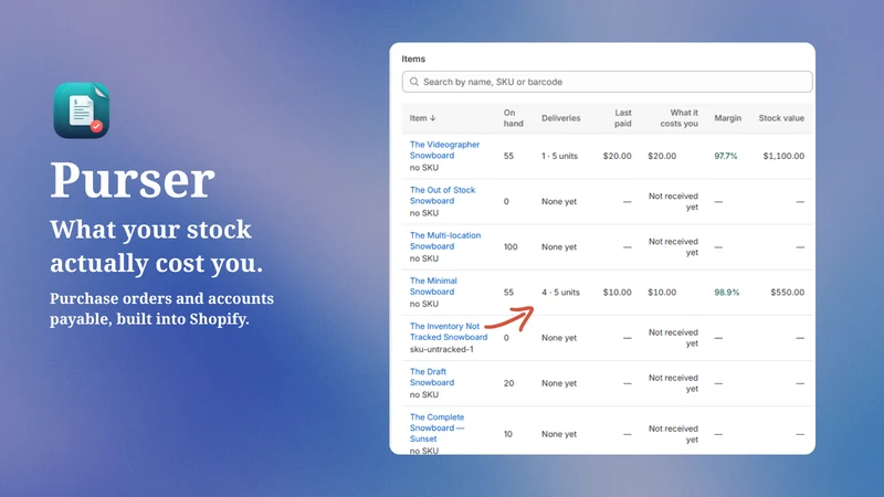 Purser: Purchase Orders
