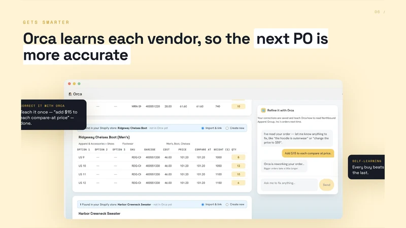 Orca: Purchase Orders & Stock