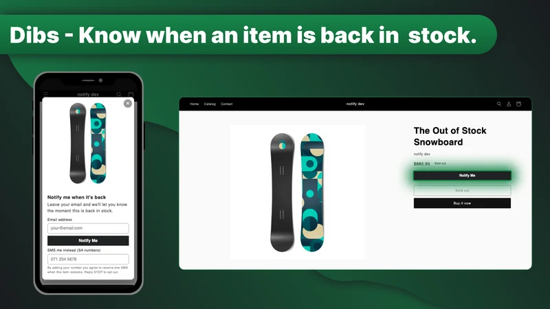 Dibs ‑ Back In Stock Notifier