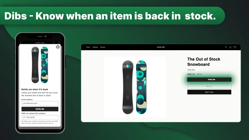 Dibs ‑ Back In Stock Notifier