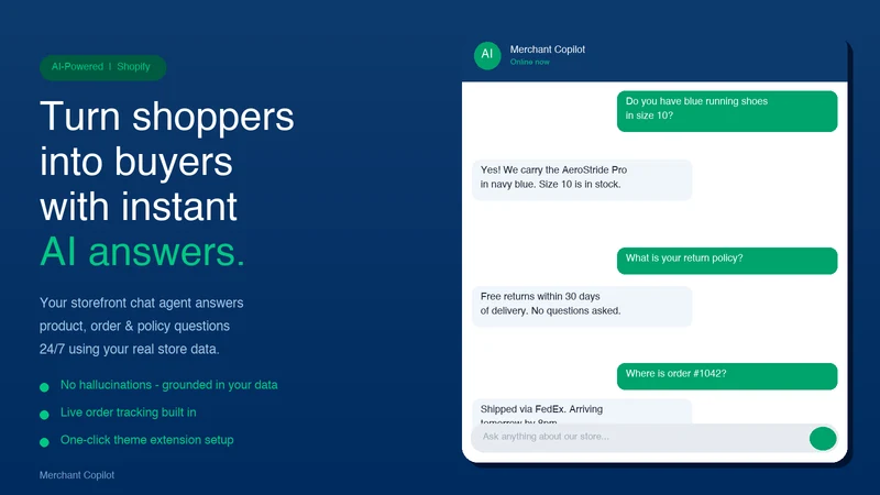 Merchant Copilot AI Chatbot