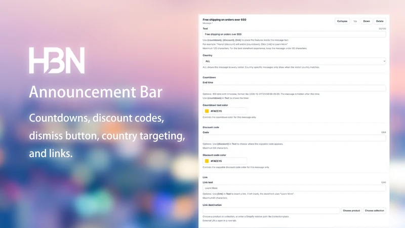 HBN: Announcement Bar
