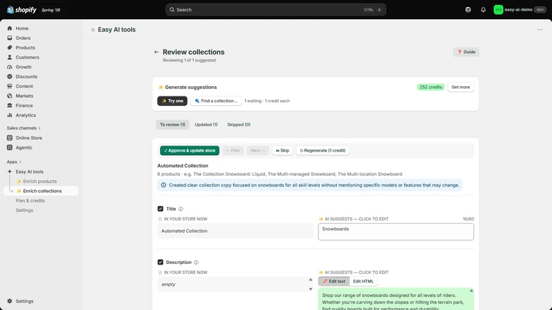 Easy AI: Descriptions & SEO