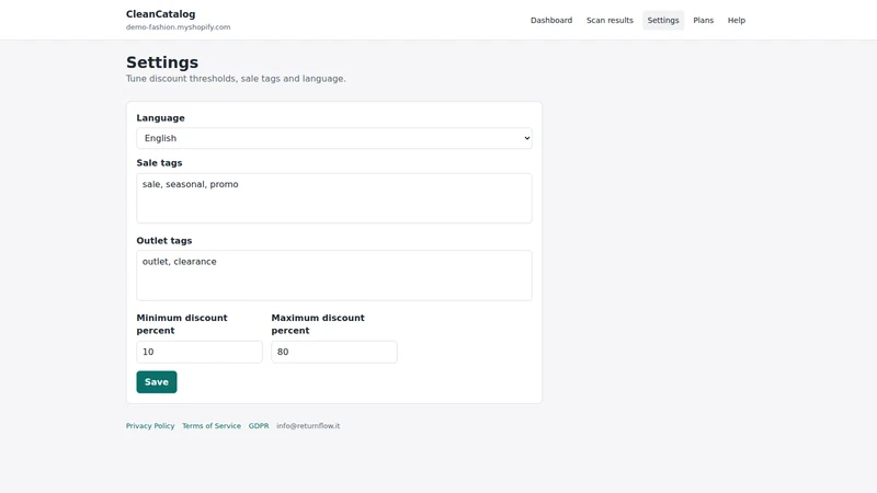 CleanCatalog – Product Audit