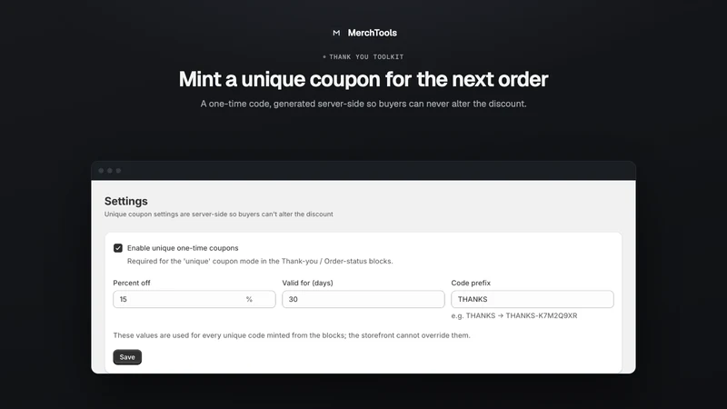 MerchTools Thank You Toolkit