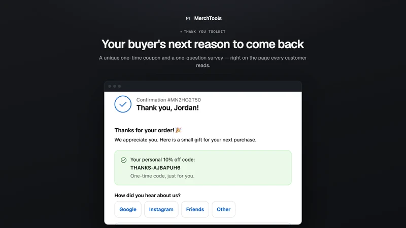 MerchTools Thank You Toolkit