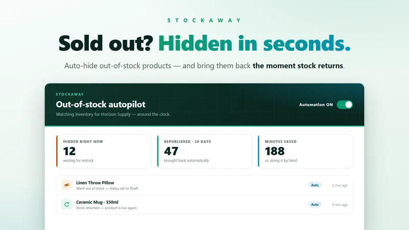 Stockaway ‑ Reorder Planner