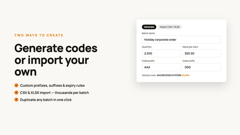 Scurix Bulk Gift Cards