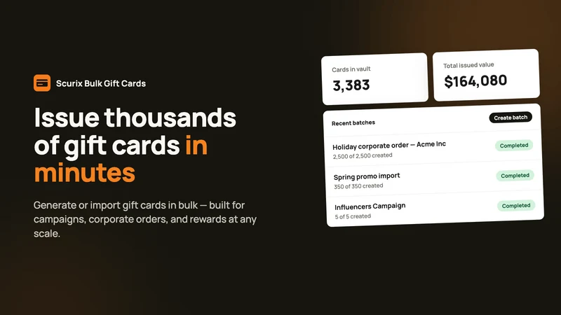 Scurix Bulk Gift Cards