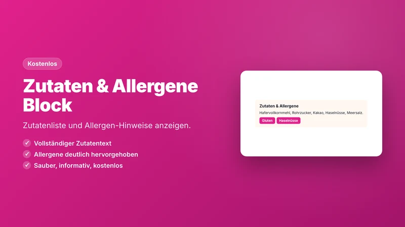 Ingredients & Allergens