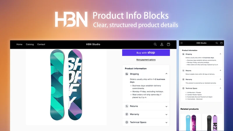 HBN: Product Info Blocks