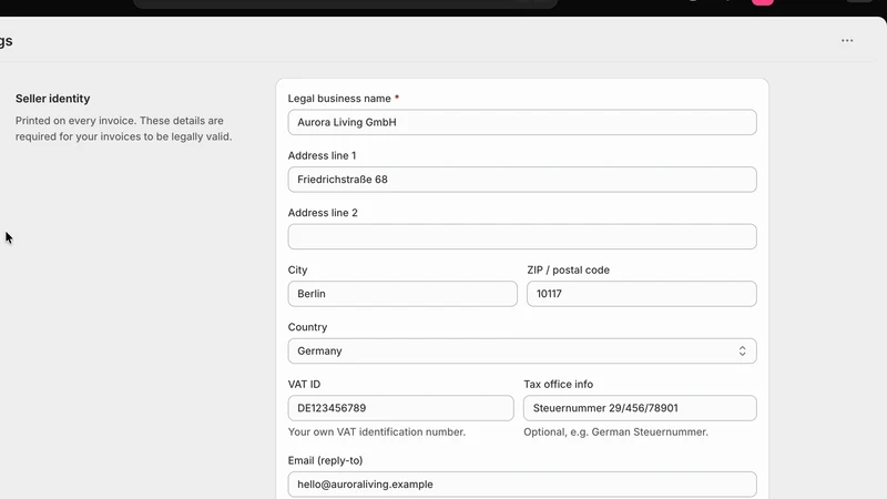 Facturely: EU VAT Invoices