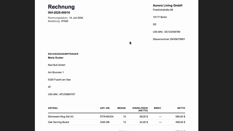 Facturely: EU VAT Invoices