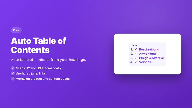 Auto Table of Contents