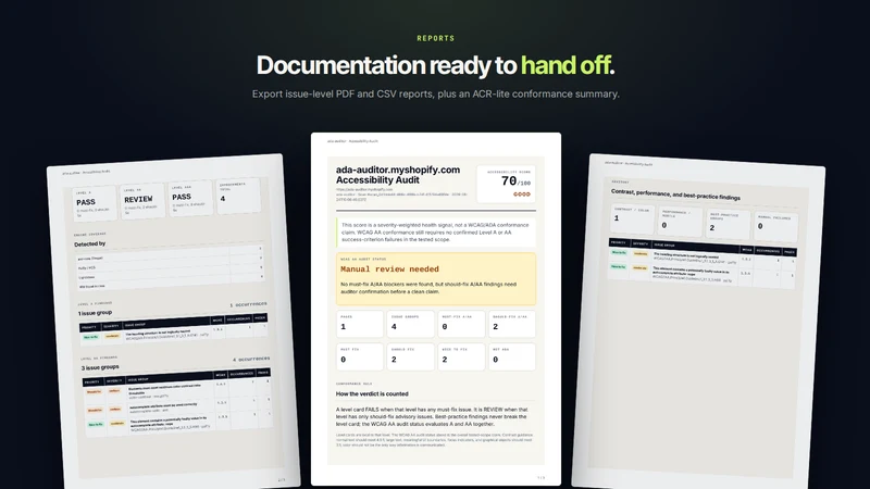 AdaChecked Accessibility scan
