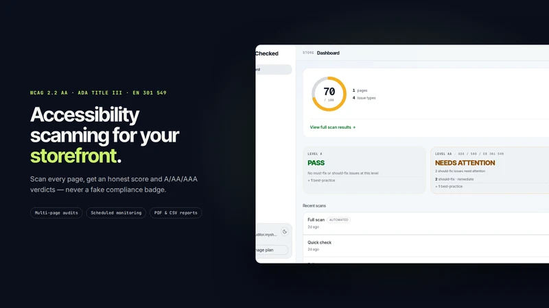 AdaChecked Accessibility scan