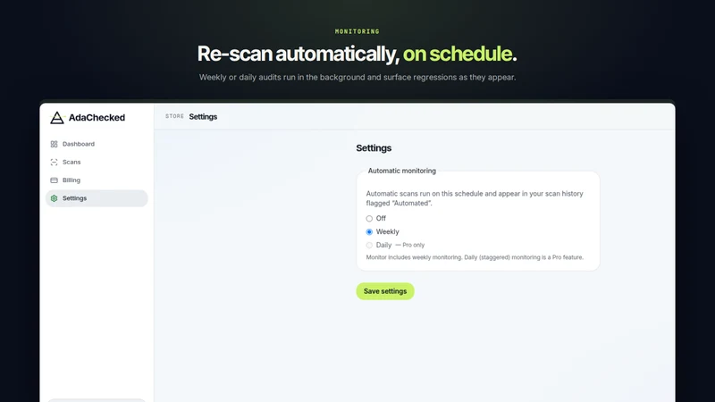 AdaChecked Accessibility scan