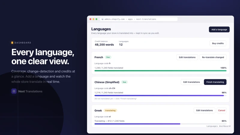 Translate AI: Store Content